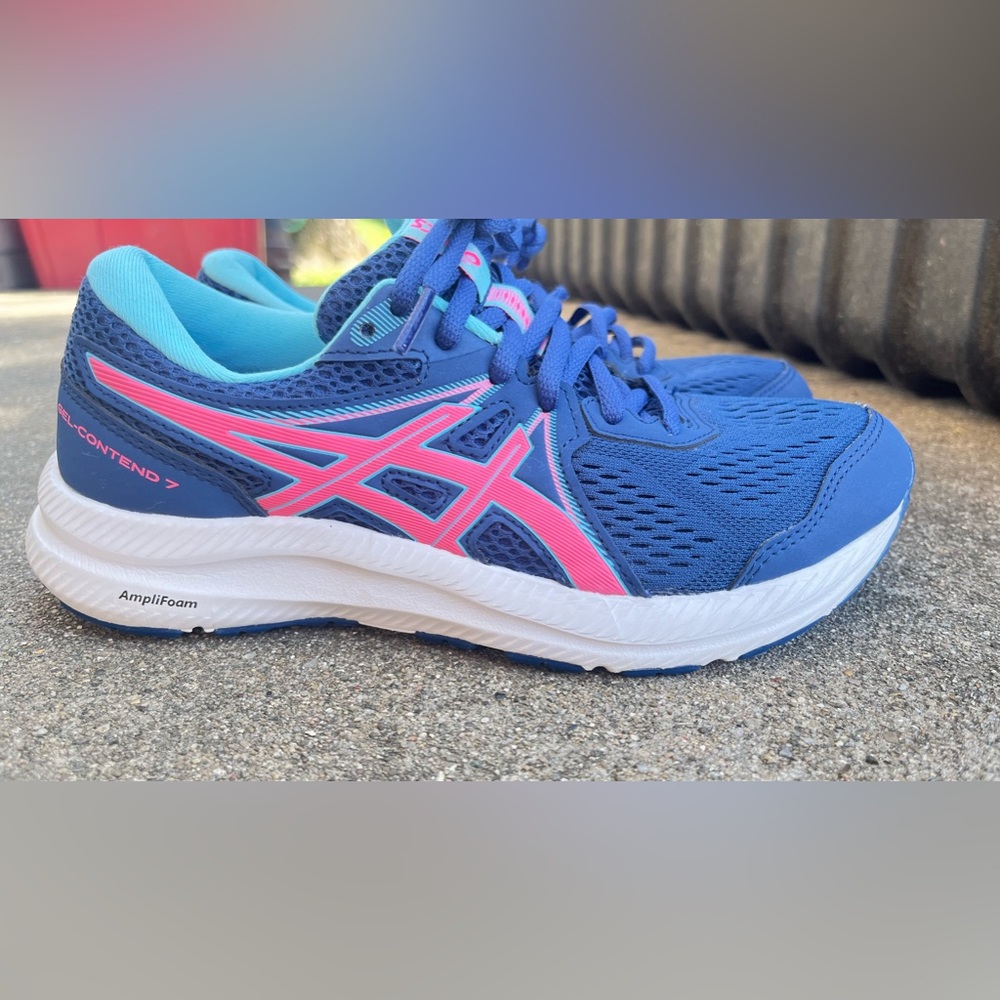 ASICS Women’s Size 7 Gel Contend 7 Magenta/Blue Tennis Shoes